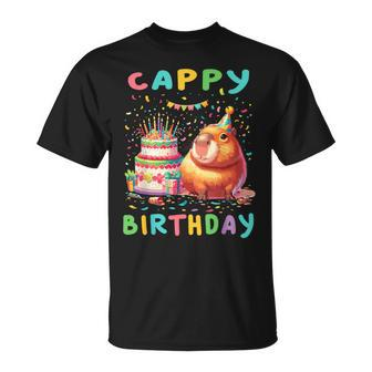 Cappy Birthday Capybara Lovers Girl Boy Happy Birthday Party T-Shirt - Thegiftio UK