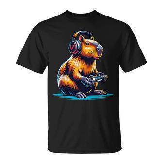 Capybara Capybara Rodent & Video Games Lover T-Shirt - Thegiftio UK