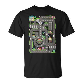 Car Road On Dad Back Fathers Day Play With Son T-Shirt - Thegiftio UK