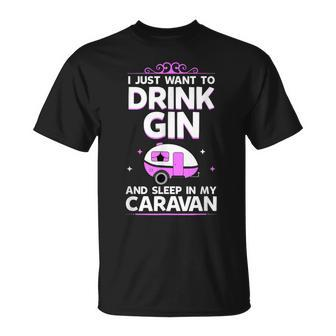 For Caravanners Drink Gin In The Caravan T-Shirt - Thegiftio UK