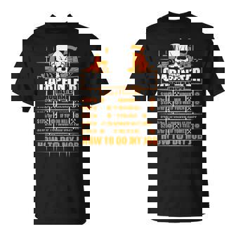 Carpenter Hourly Rate Hammer Ruler T-Shirt | Mazezy