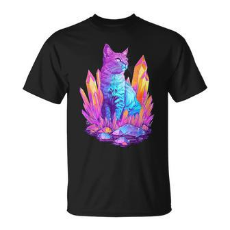 Cat With Crystals T-Shirt - Seseable