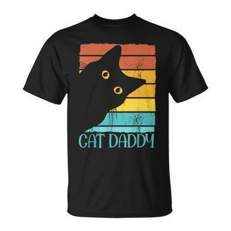 Cat Daddy Vintage Eighties Style Cat Dad Fathers Day T-Shirt - Monsterry