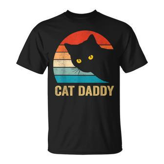 Cat Daddy Vintage Retro Black Cats Dad Fathers Day T-Shirt - Monsterry DE