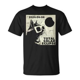 Cat Glasses Total Solar Eclipse April 8 2024 Totality T-Shirt | Mazezy