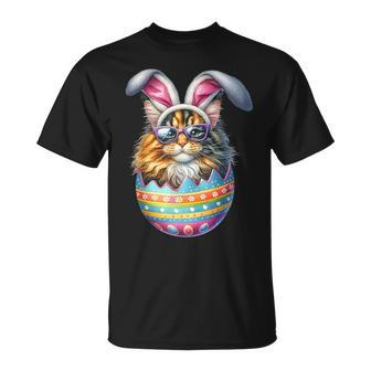 Cat Lover Easter Egg Happy Easter Bunny Ears T-Shirt | Mazezy