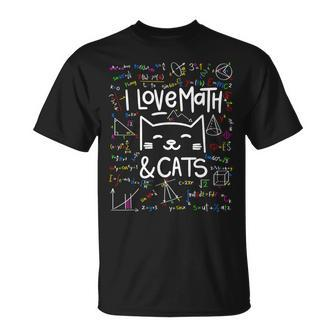 Cat Lover Math I Love Math And Cats Math Lover T-Shirt - Monsterry