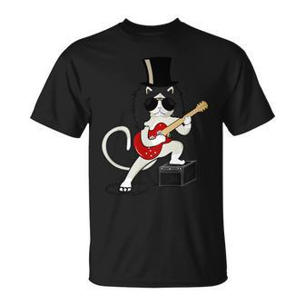 Cat Playing Guitar Heavy Metal Rock Guitarists Lover T-Shirt - Monsterry AU