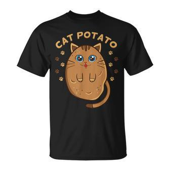 Cat Potato Spud Keto Vegan Lover Root Vegetable Tater T-Shirt - Monsterry