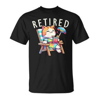 Cat Retired Retirement Plan Meow Animal Lover T-Shirt - Monsterry UK