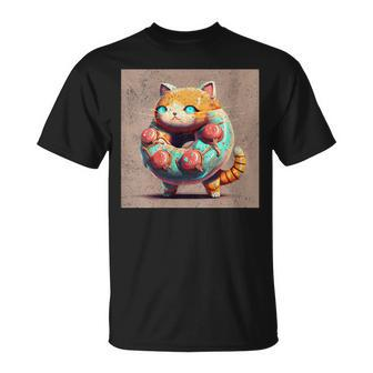 Cat Robot Donut T-Shirt - Monsterry