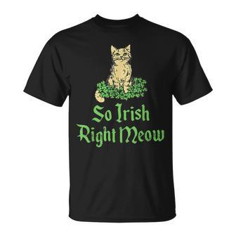 Cat So Irish Right Meow St Patrick’S Day T-Shirt - Thegiftio