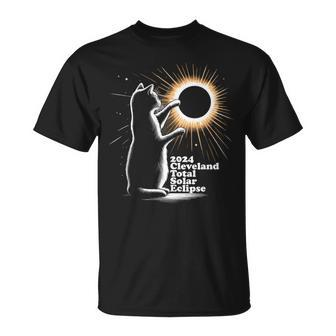 Cat Solar Eclipse Cleveland 8 April 2024 Souvenir T-Shirt - Monsterry UK