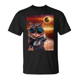 Cat Taking A Selfie With Solar Eclipse 2024 Wearing Glasses T-Shirt - Monsterry CA