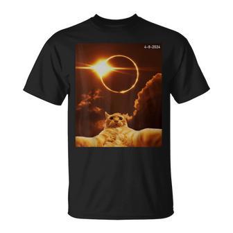 Cat Taking A Selfie Total Solar Eclipse April 8 2024 T-Shirt - Monsterry DE