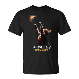 Cat Total Solar Eclipse Buffalo New York T-Shirt | Mazezy