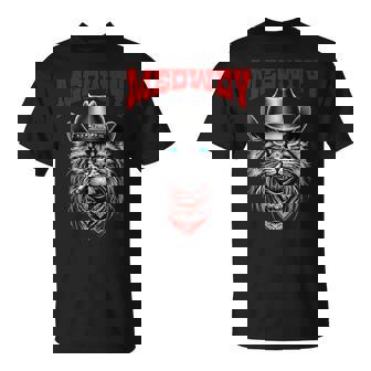 Cat Western Meowdy Country Music Cat Cowboy Hat Men T-Shirt - Thegiftio