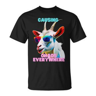 Causing Chaos Everywhere Exciting And Crazy Goat T-Shirt - Monsterry DE