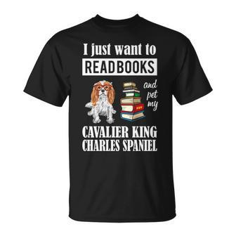 Cavalier King Charles Spaniel Puppy Cute Book Lover T-Shirt | Mazezy