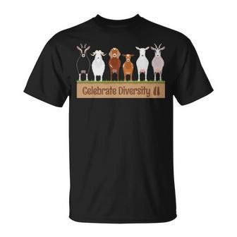 Celebrate Diversity Pet Goats For Goat Lovers T-Shirt | Mazezy