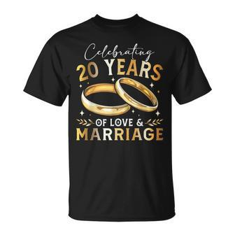 Celebrating 20 Years Of Love And Marriage Wedding Couples T-Shirt - Thegiftio UK