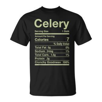 Celery Nutrition Facts Juice Vegetable Thanksgiving Matching T-Shirt - Monsterry