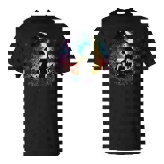 Celestial Cat Moon Botanical Witchy Colorful Spiritual Cats T-Shirt - Thegiftio