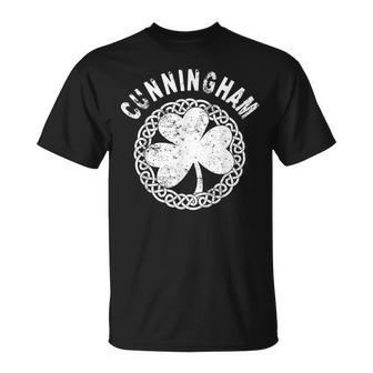 Celtic Theme Cunningham Irish Family Name T-Shirt - Monsterry
