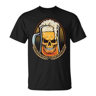Cerveza El Mal Alcohólico Bebidas Alcohol Cráneo Regalo Camiseta unisex - Regaloses