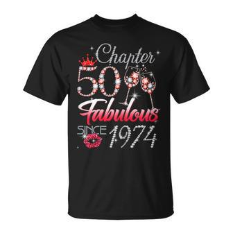 Chapter 50 Fabulous Since 1974 50Th Birthday Queen Diamond T-Shirt | Mazezy
