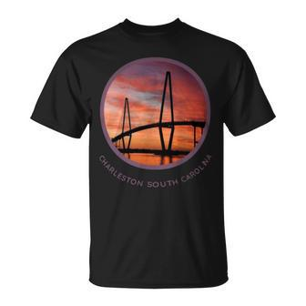 Charleston South Carolina Ravenel Bridge Print SC T-Shirt - Monsterry UK