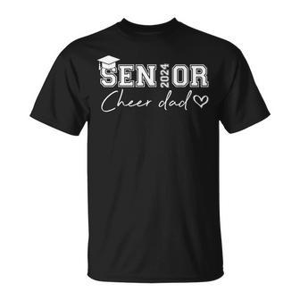 Cheer Dad Senior 2024 Proud Dad Cute Heart Graduate T-Shirt - Seseable