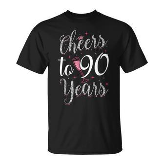 Cheers To 90 Years 90Th Birthday T-Shirt - Monsterry AU
