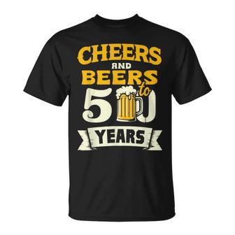Cheers And Beers To 50 Years Happy 50Th Birthday T-Shirt | Mazezy UK