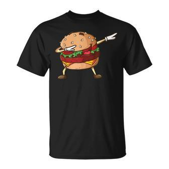 Cheeseburger Dab Pose Dabbing Dance National Burger Day Pun T-Shirt - Monsterry