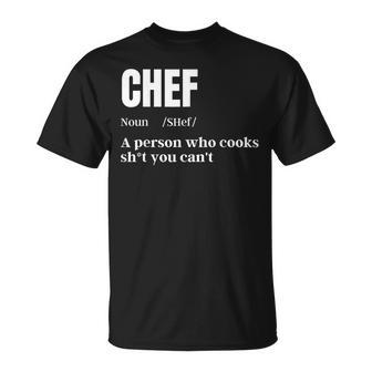 Chef Definition Chef & Cook Cooking Culinary T-Shirt - Seseable