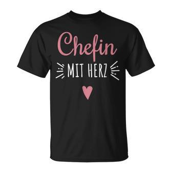 Chefin Mit Herz Beste Chefin Boss T-Shirt - Seseable