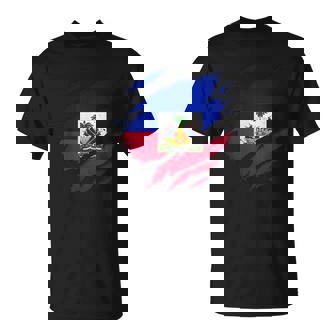 Chemise Haïtienne Fière Drapeau Haïti Déchiré T-Shirt - Cadeauxyz