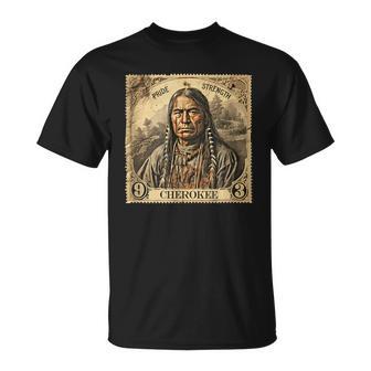 Cherokee Native Indian Retro Stamp Pride Strength T-Shirt - Monsterry