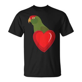 Cherry Headed Conure Parrot Heart Pocket T-Shirt - Monsterry