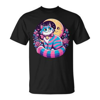 Cheshire Cat Moon Wonderland Whimsical T-Shirt - Monsterry CA