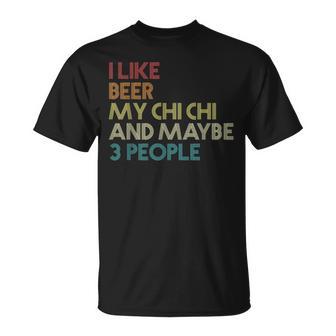 Chi Chi Dog Owner Beer Lover Quote Vintage Retro T-Shirt - Monsterry DE