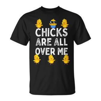 Chicks Are All Over Me Easter Baby Chicken Kids Boys T-Shirt | Mazezy
