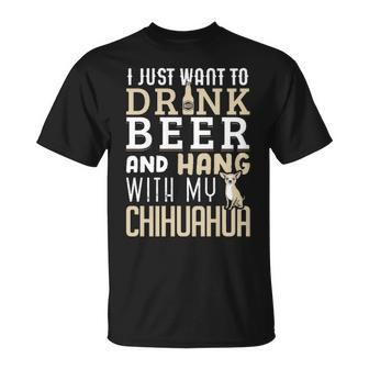 Chihuahua Dad Father's Day Dog Lover Beer T-Shirt | Mazezy