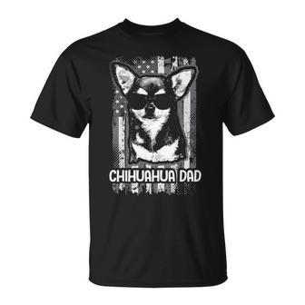 Chihuahua Dad Us Flag Dog Father Puppy Dogs Lover T-Shirt | Mazezy