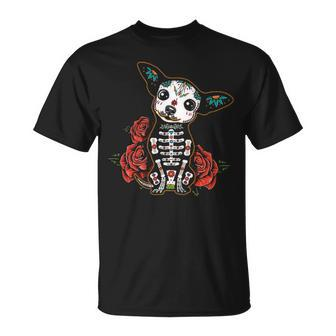Chihuahua Dia De Los Muertos Day Of The Dead Dog Sugar Skull T-Shirt | Mazezy