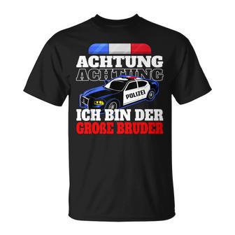 Children's Ich Bin Der Große Bruder Police Siblings T-Shirt - Geschenkecke