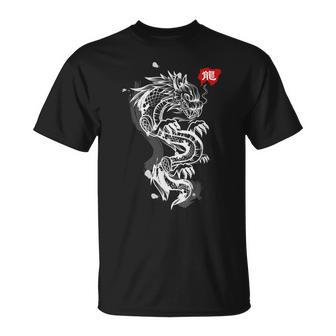 Chinese Dragon Lunar New Year Of The Dragon Zodiac Painting T-Shirt - Monsterry