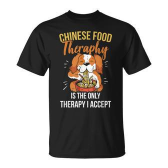 Chinese Noodles Lover Cute Puppy Fun Food Therapy Foodie Dog T-Shirt - Thegiftio UK