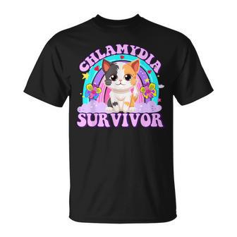 Chlamydia Survivor Cat Meme For Adult Humor T-Shirt - Monsterry